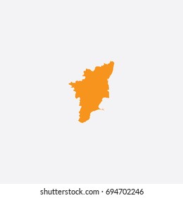 Map of Tamil Nadu - India Vector Illustration Silhouette Design