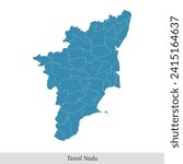 map of Tamil Nadu is a state of India with borders districts