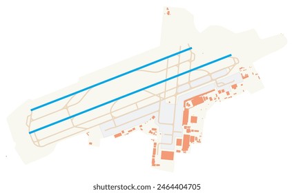 Map of Tan Son Nhat International Airport (Vietnam). IATA-code: SGN. Airport diagram with runways, taxiways, apron, parking areas and buildings. Map Data from OpenStreetMap.