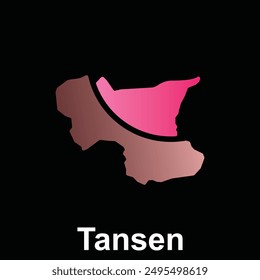 Map Of Tansen City Modern Simple, illustration vector design template
