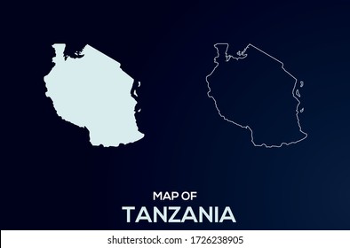 Map of Tanzania. Abstract design, vector illustration by using adobe illustrator. Tanzania isolated map. Tanzania Outline map. Editable Map design for anywhere uses.