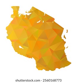 Map of Tanzania - Gold Polygonal Design For Your. Vector illustration eps 10.