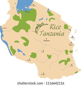 map tanzania rice