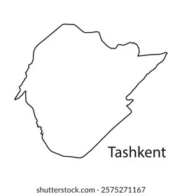 Map of tashkent, capital of Uzbekistan vector illustration symbol design