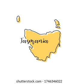 Map of Tasmania - Australia vector design template. Editable Stroke