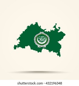 Map of Tatarstan in Arab League flag colors