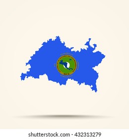 Map of Tatarstan in Central American Integration System flag colors