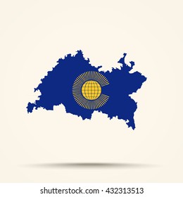 Map of Tatarstan in Commonwealth of Nations flag colors

