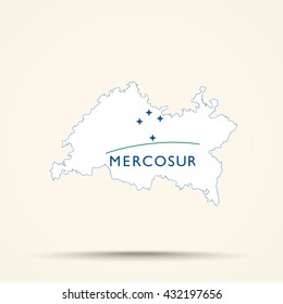 Map of Tatarstan in Mercosur flag colors

