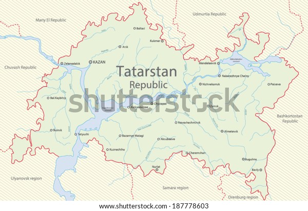 Map Tatarstan Republic Russia Stock Vector Royalty Free 187778603   Map Tatarstan Republic Russia 600w 187778603 