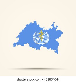 Map Of Tatarstan In World Health Organization Flag Colors