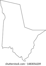 Map of Tattnall county in Georgia state in USA