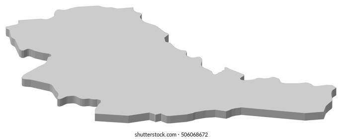 Map - Taurage (Lithuania) - 3D-Illustration