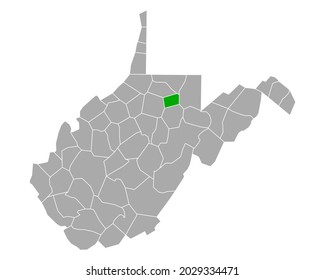 Mapa de Taylor en Virginia Occidental en blanco