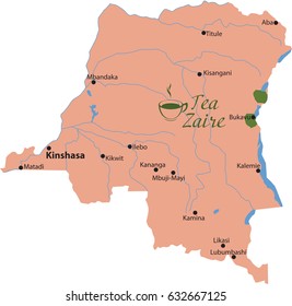 map tea in zaire