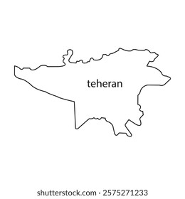 Map of Tehran, capital of Iran vector illustration design