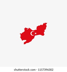 Map of Tekirdag - Turkey Vector Illustration
