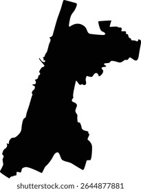 Map of Tel Aviv Yafo Israel Silhouette Flat Design