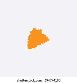 Map of Telangana - India Vector Illustration Silhouette Design