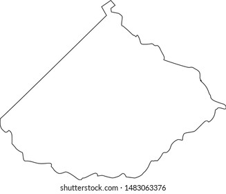 Map of Telfair county in Georgia state in USA