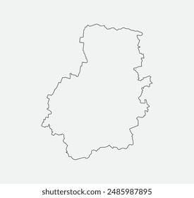 Map of Telsiai - Lithuania outline silhouette graphic element Illustration template design
