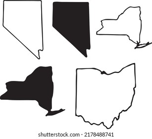 map templates Different parts of maps. vector illustration design