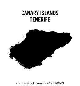 Map of tenerife canary islands displaying the island s silhouette