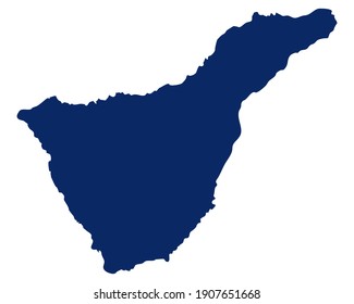 Map of Teneriffa in blue colour