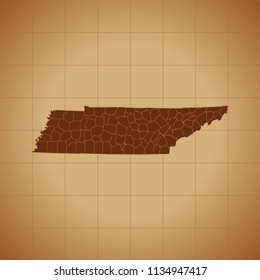 map of Tennessee