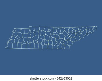 map of Tennessee