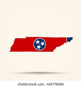 Map Tennessee Tennessee Flag Colors Stock Vector (Royalty Free ...