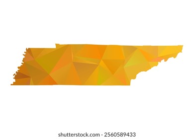 Map of Tennessee - Gold Polygonal Design For Your. Vector illustration eps 10.