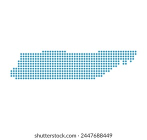 Map of Tennessee state from dots