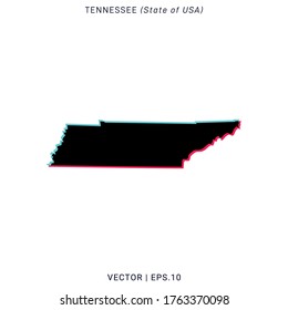 Map of Tennessee Vector Design Template