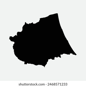 Map of Teramo - Abruzzo - Italy outline silhouette graphic element Illustration template design
