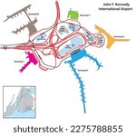 Map of the Terminal area of the John F. Kennedy International Airport, New York City