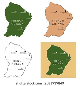 map of the territory of French Guiana vector illustration design