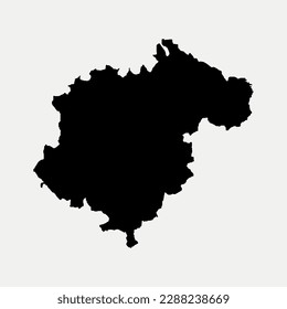 Map of Teruel - Aragon - Spain outline silhouette graphic element Illustration template design
