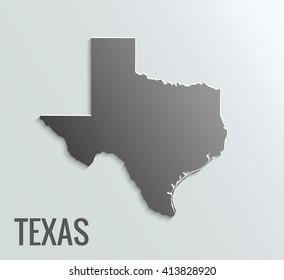 Map of Texas. Abstract vector black paper map
