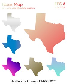 Map of Texas with beautiful gradients. Beautiful set of US state maps. Decent vector illustration.