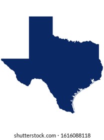 Map of Texas in blue colour
