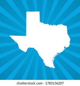 Map of Texas blue comic pop art vector.