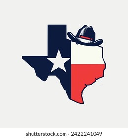 Map of Texas map and flag states - United States region graphic vector 