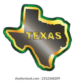 Map of Texas in the form of a silhouette enamel matal pin badge