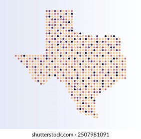 Map of Texas state from dots