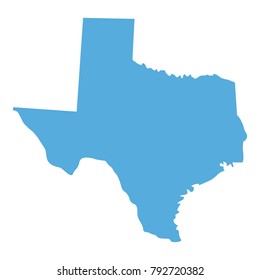 Map Of Texas State On A White Background, Vector Illustration