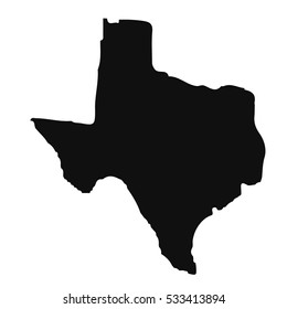 Map Texas of the U.S. state on a white background