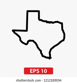 The Map Of Texas. vector image