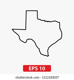 The Map Of Texas. vector image