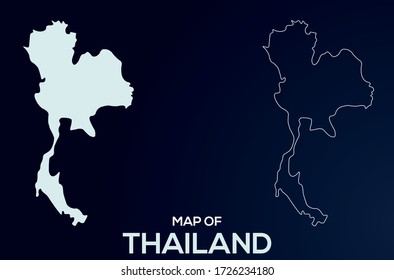 Map of Thailand. Abstract design, vector illustration by using adobe illustrator. Thailand isolated map. Thailand Outline map. Editable Map design for anywhere uses.
